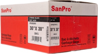 SanPro® Black Polyethylene Garbage Bags 30'' x 38'' Strong CS/200.